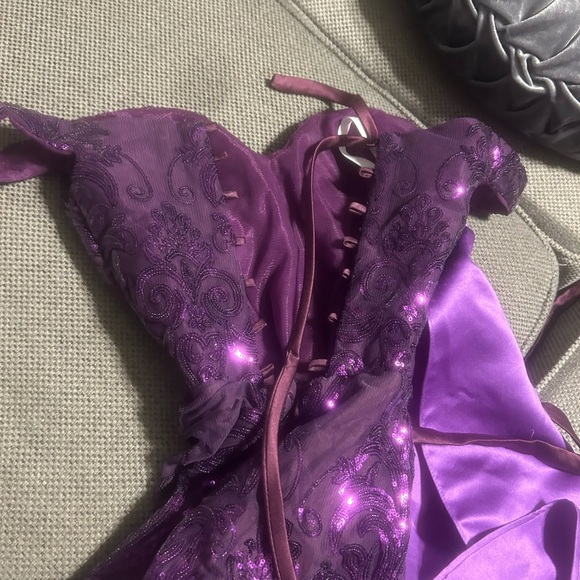 Dark Purple Strapless Prom Dress - Picture 2 of 2
